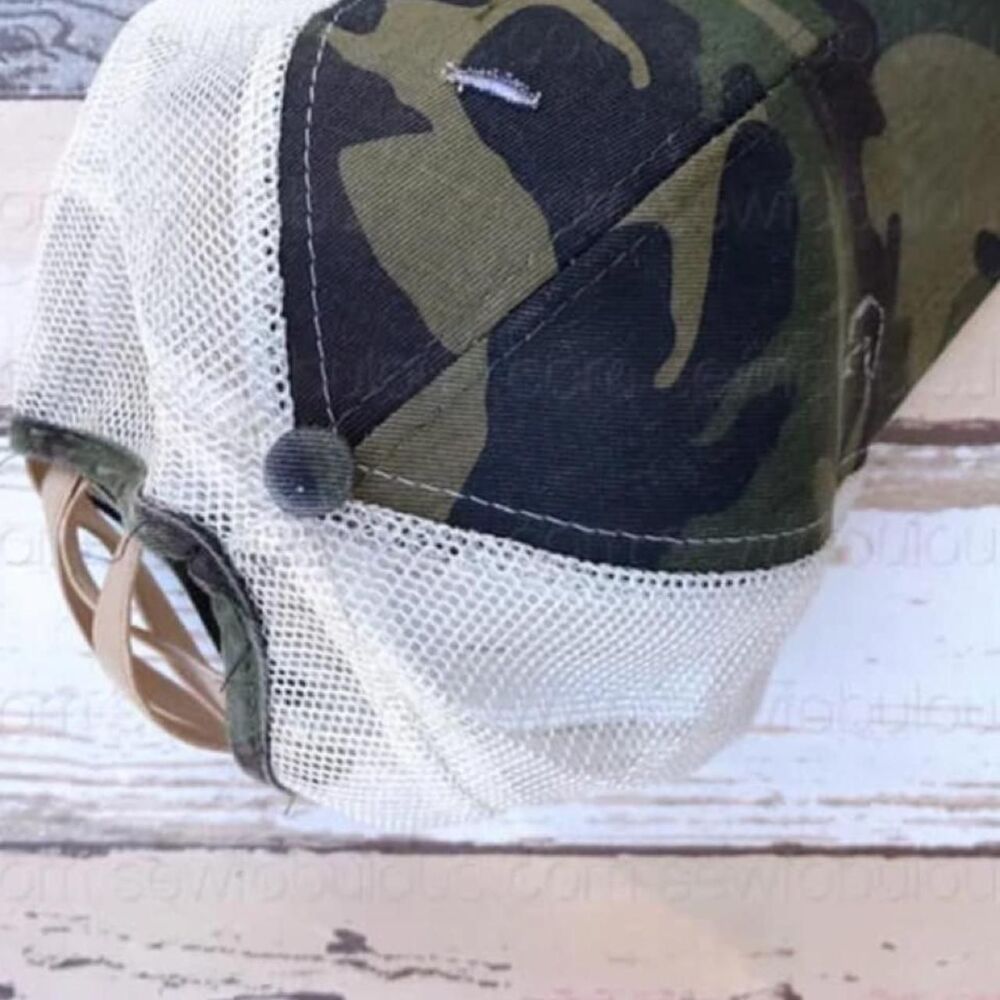 Women's Green and White Hat